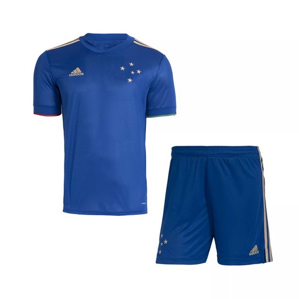 Trikot Cruzeiro Heim Kinder 2021-22 Blau Fussballtrikots Günstig